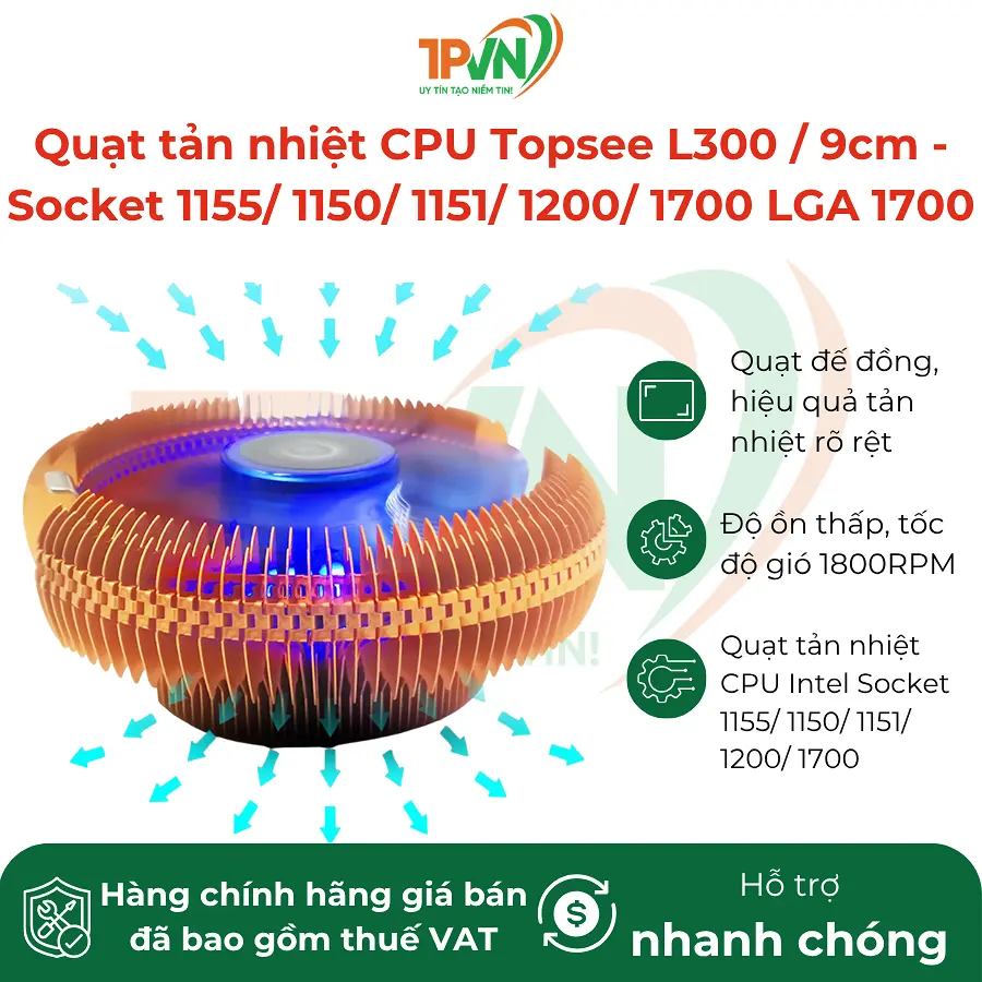 Quạt tản nhiệt CPU Topsee L300 / 9cm