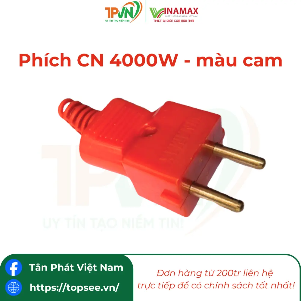 Phích CN 4000W- màu cam - PC4000 - VINAMAX