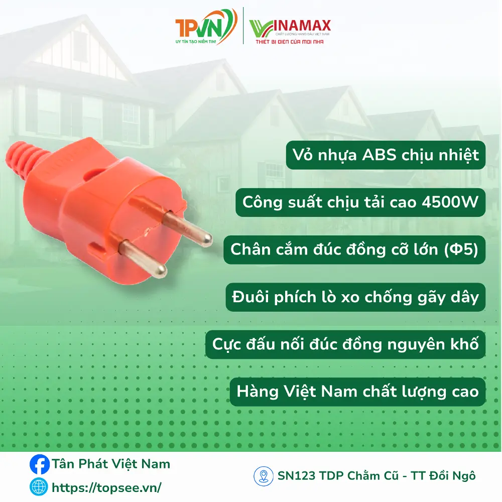 Phích Công Nghiệp 4500W- màu cam - PC4500 - VINAMAX - Ảnh 2