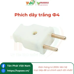 Phích dây trắng Ф4 - A42 - VINAMAX