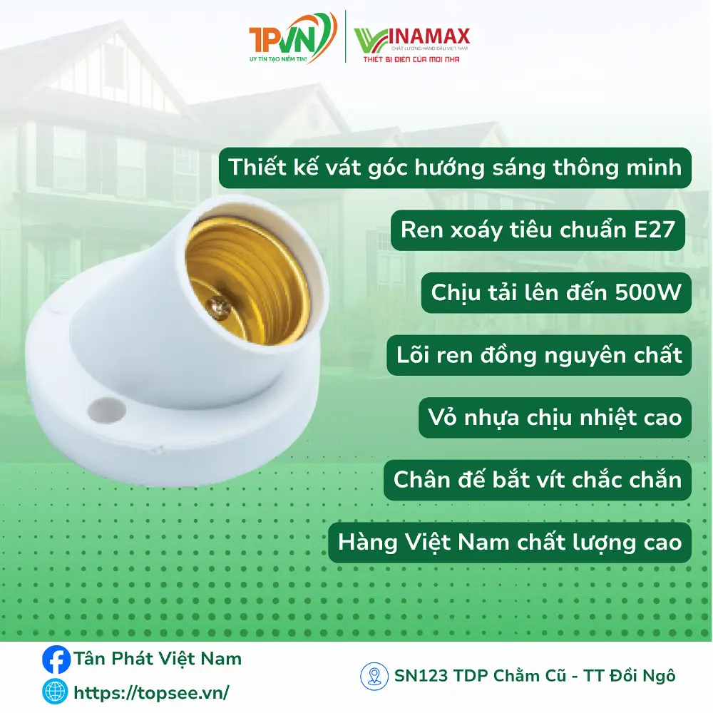 Đui vát xoáy trắng sứ - VA - VINAMAX - Ảnh 2