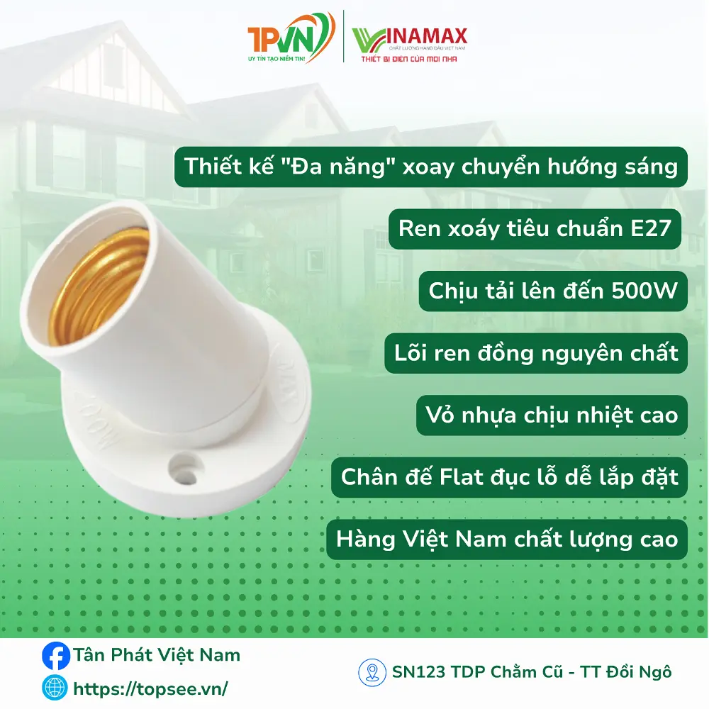 Đui vát xoáy đa năng - màu trắng - V4T - VINAMAX - Ảnh 3
