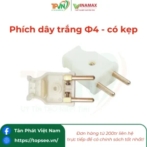 Phích dây trắng Ф4, có kẹp - B4 - VINAMAX