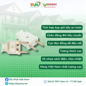 Alternative view of Phích dây trắng Ф4, có kẹp - B4 - VINAMAX