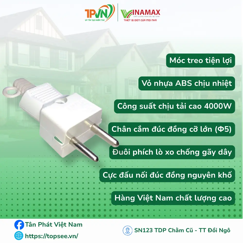 Phích Công Nghiệp 4000W - màu trắng sứ - PT4000 - VINAMAX - Ảnh 2
