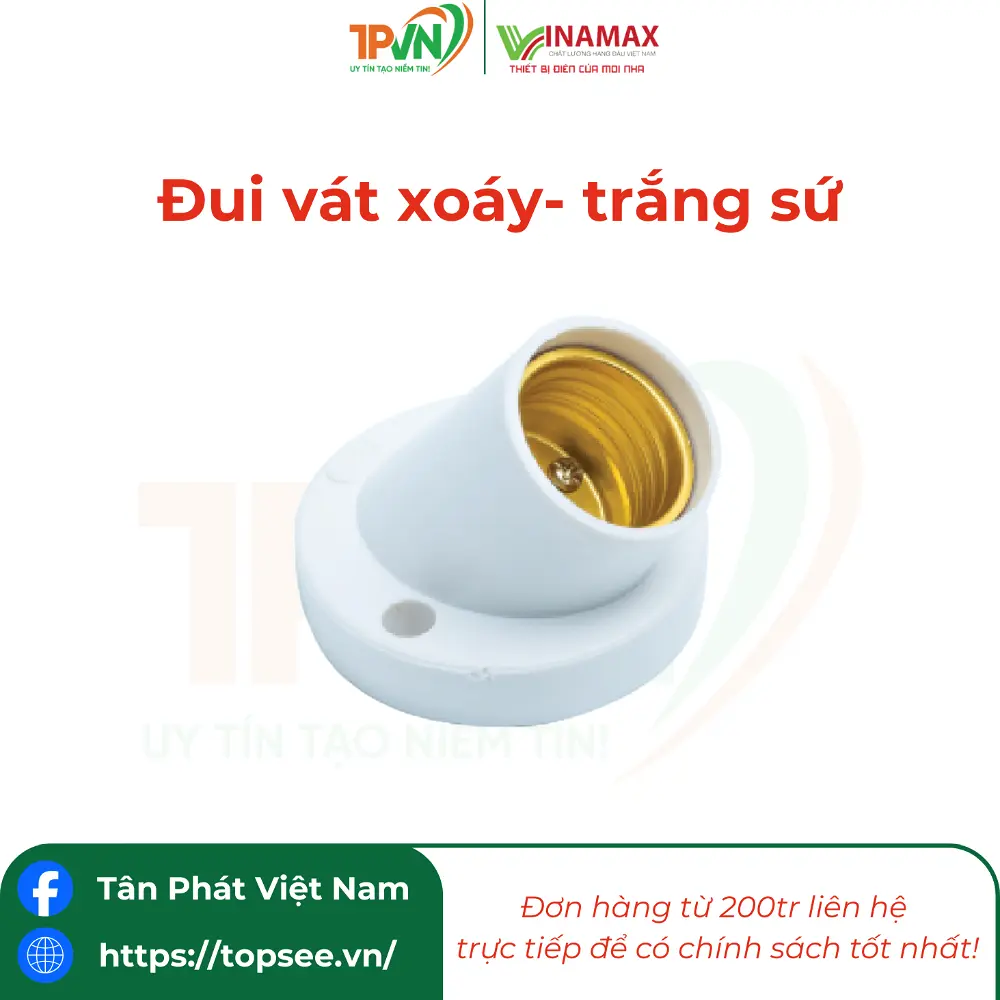 Đui vát xoáy trắng sứ - VA - VINAMAX