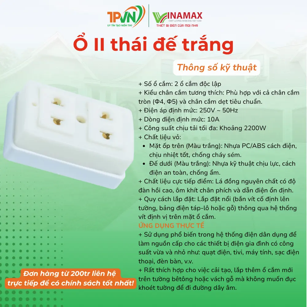 Ổ II thái đế trắng - 2TT -VINAMAX - Ảnh 3