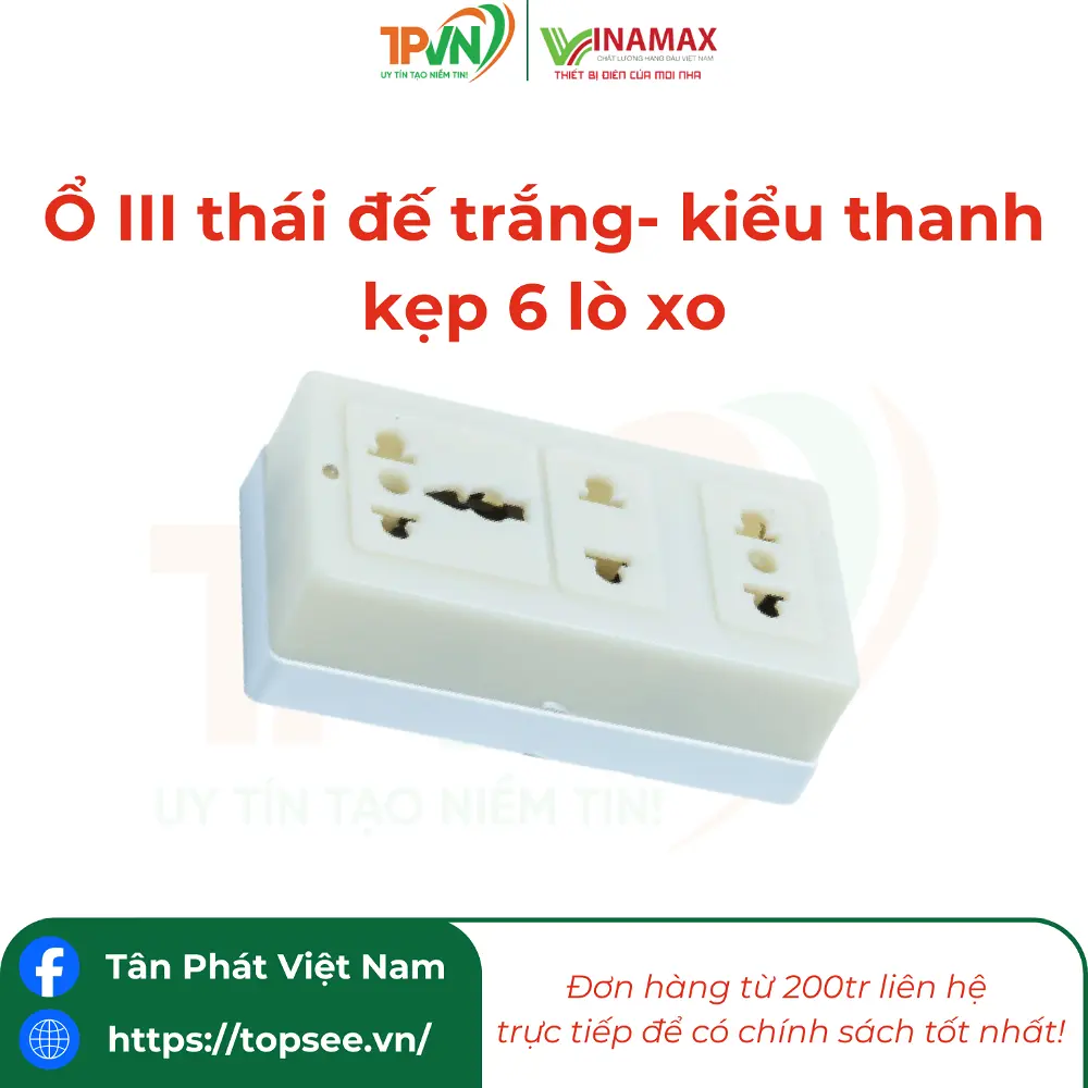 Ổ III thái đế trắng- kiểu thanh kẹp 6 lò xo - 3TT3 - VINAMAX