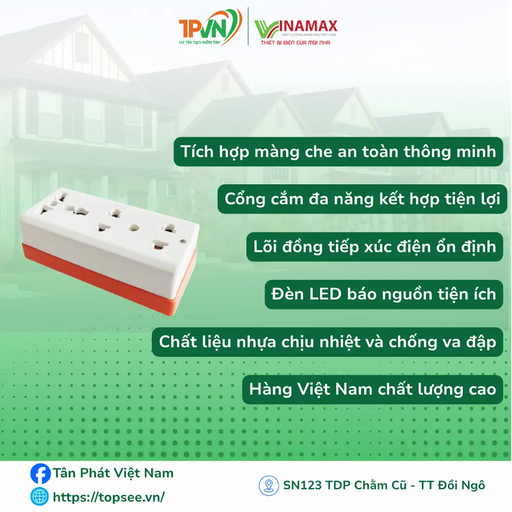 Ổ 3 thái màng che đế cam - 3M4C - VINAMAX - Ảnh 2