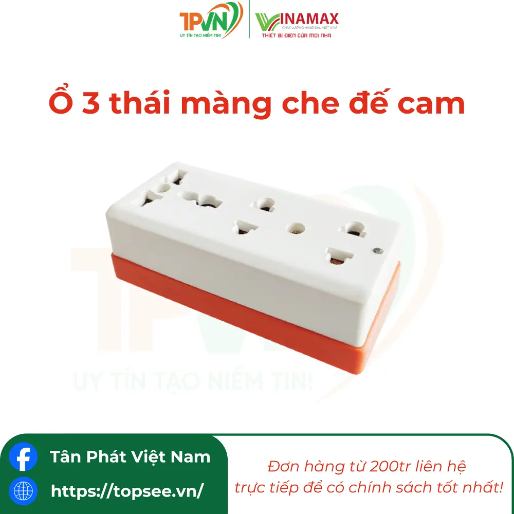 Ổ 3 thái màng che đế cam - 3M4C - VINAMAX