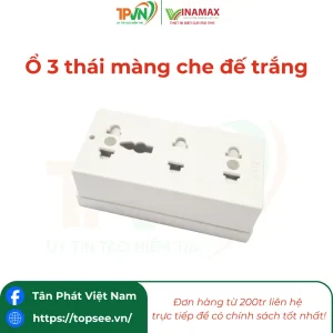 Ổ 3 thái màng che đế trắng - 3M4T