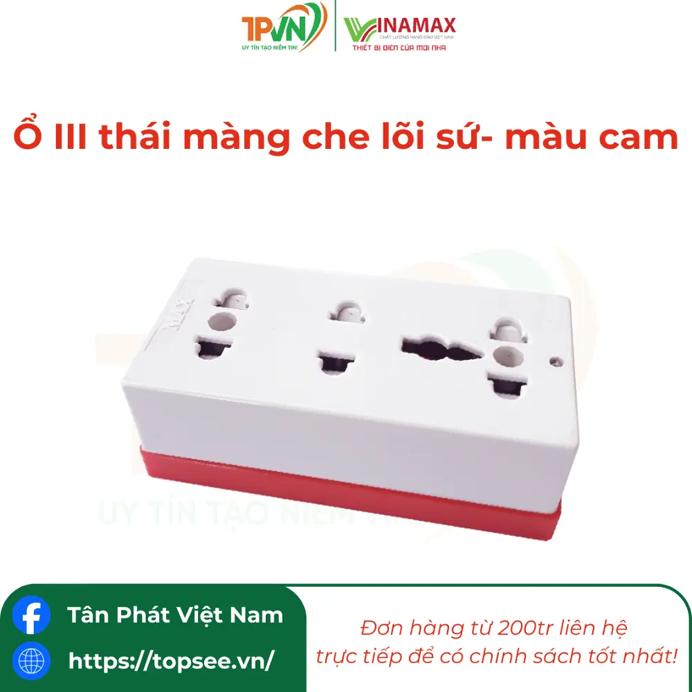 Ổ III thái màng che lõi sứ- màu cam - 3M6C - VINAMAX