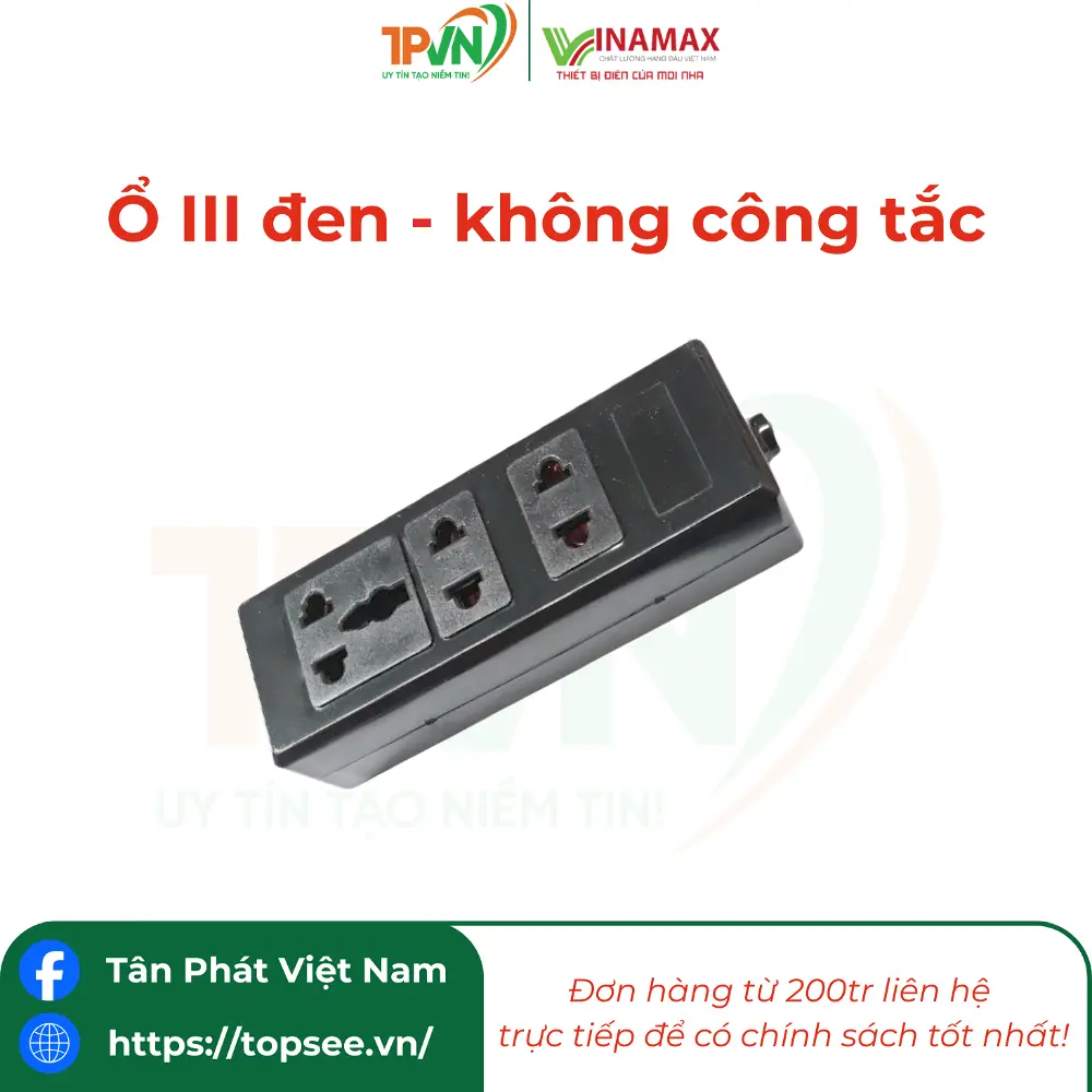 Ổ III đen - không công tắc - DD30 - VINAMAX