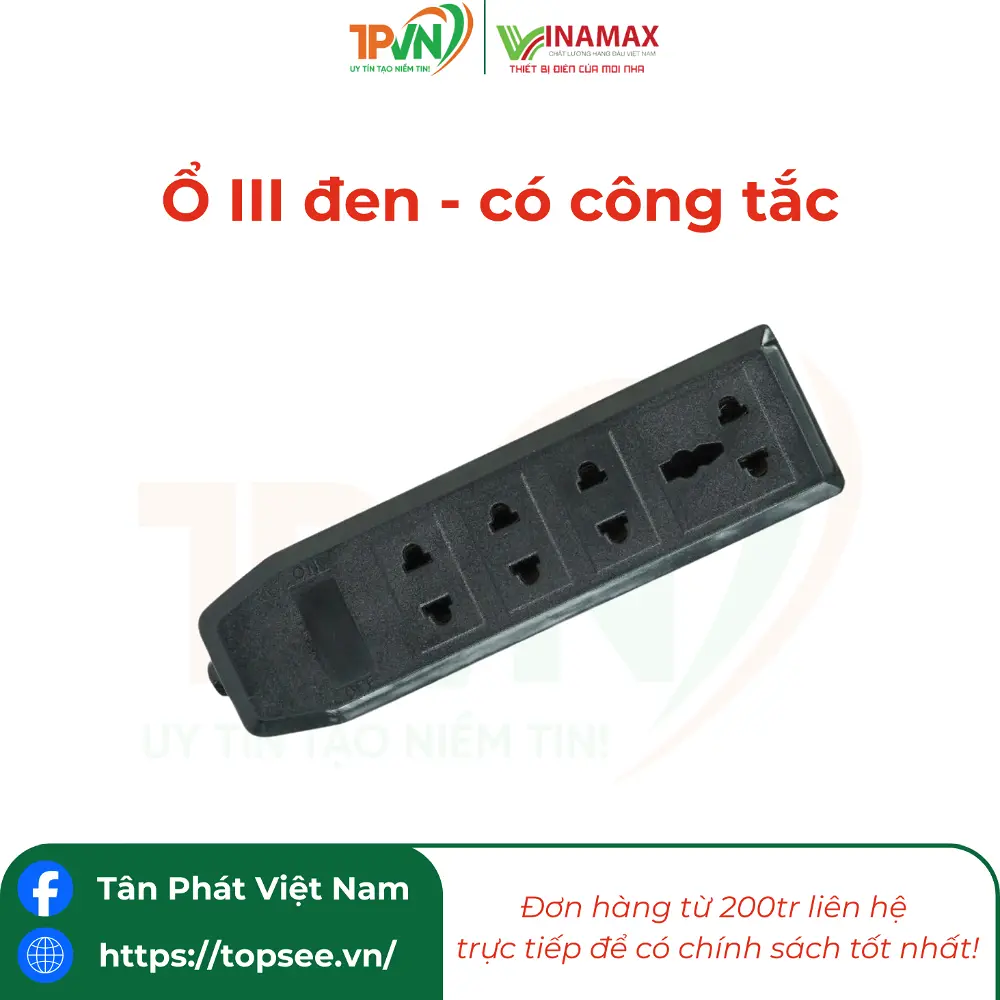 Ổ III đen - có công tắc - Đ31 - VINAMAX