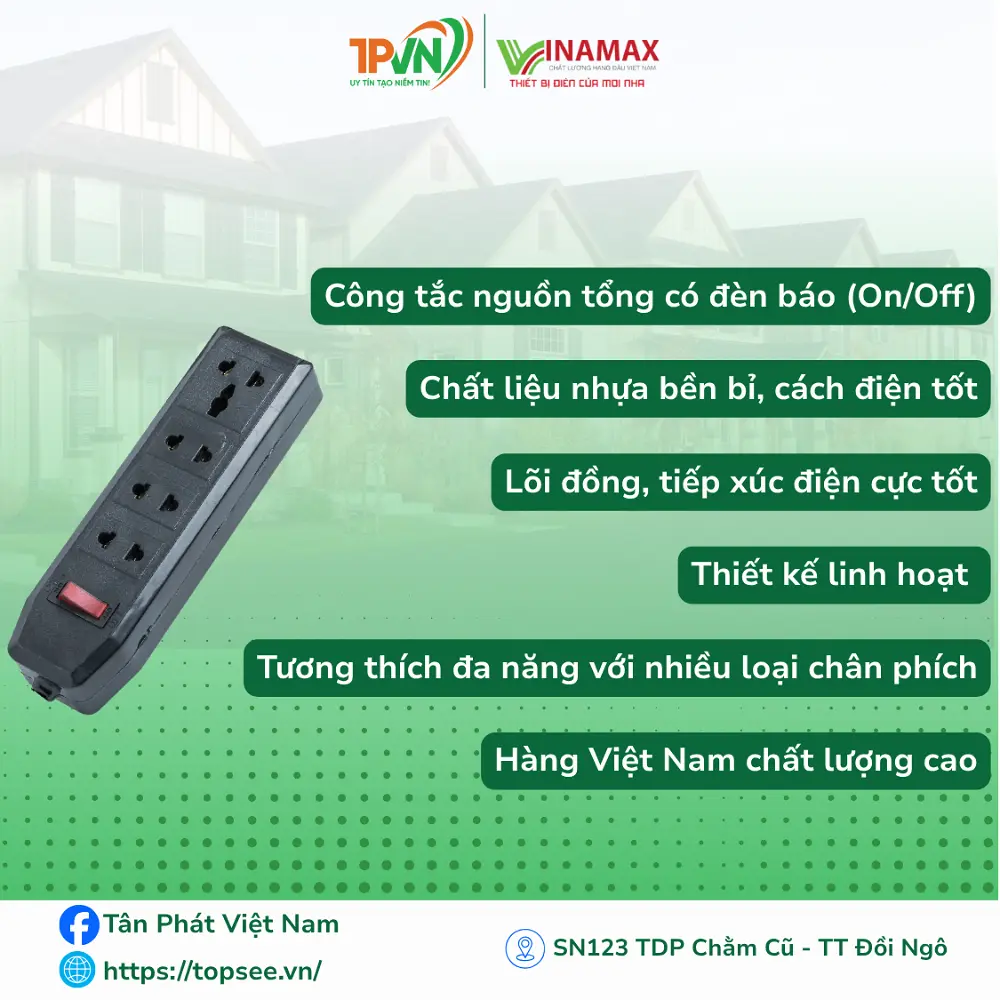 Ổ IV có công tắc - Đ41 - VINAMAX - Ảnh 2
