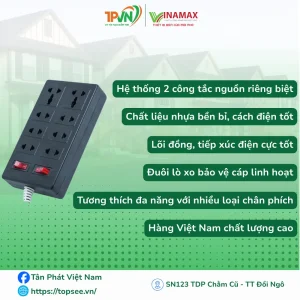 Alternative view of Ổ VIII có 2 công tắc - Đ82 - VINAMAX