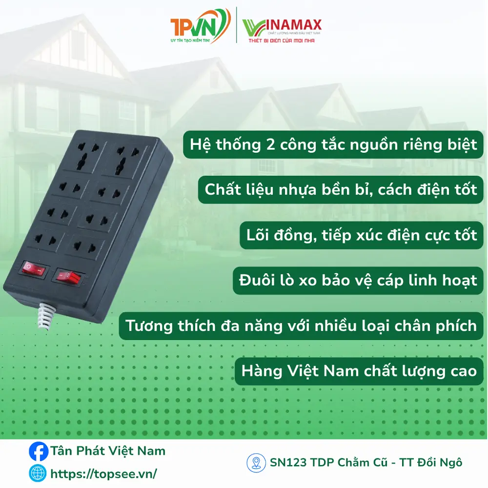 Ổ VIII có 2 công tắc - Đ82 - VINAMAX - Ảnh 2
