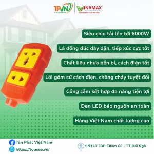 Alternative view of Ổ 2 lõi sứ - Công suất 6000W - 2P6 - VINAMAX