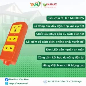 Alternative view of Ổ 3 lõi sứ - Công suất 6000W - 3P601 - VINAMAX