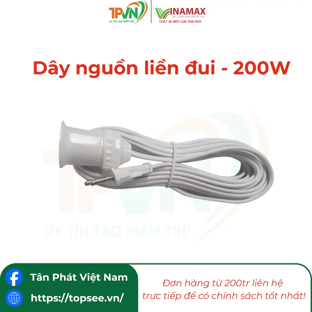 Dây nguồn liền đui 200W DĐ3/DĐ5/DĐ10 - VINAMAX