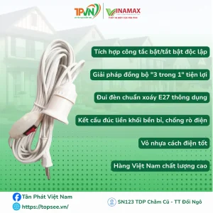 Alternative view of Dây nguồn liền đui có công tắc 200W - DS3/DS5/DS10 - VINAMAX
