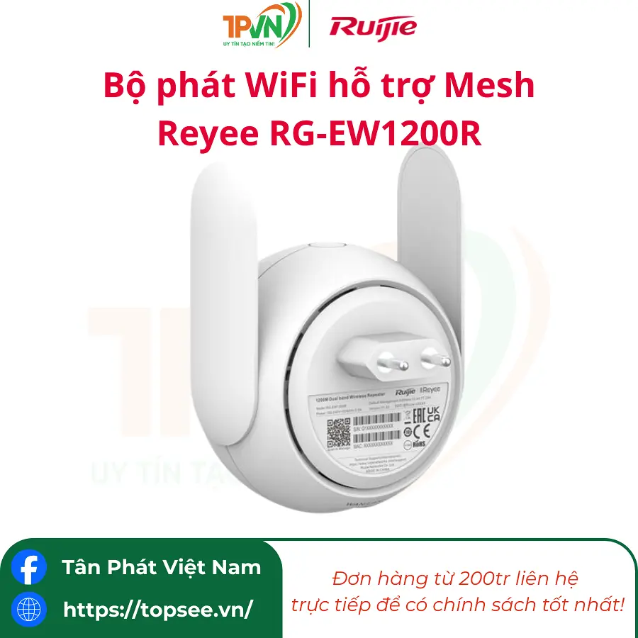 Bộ phát WiFi hỗ trợ Mesh Reyee RG-EW1200R - Ảnh 12