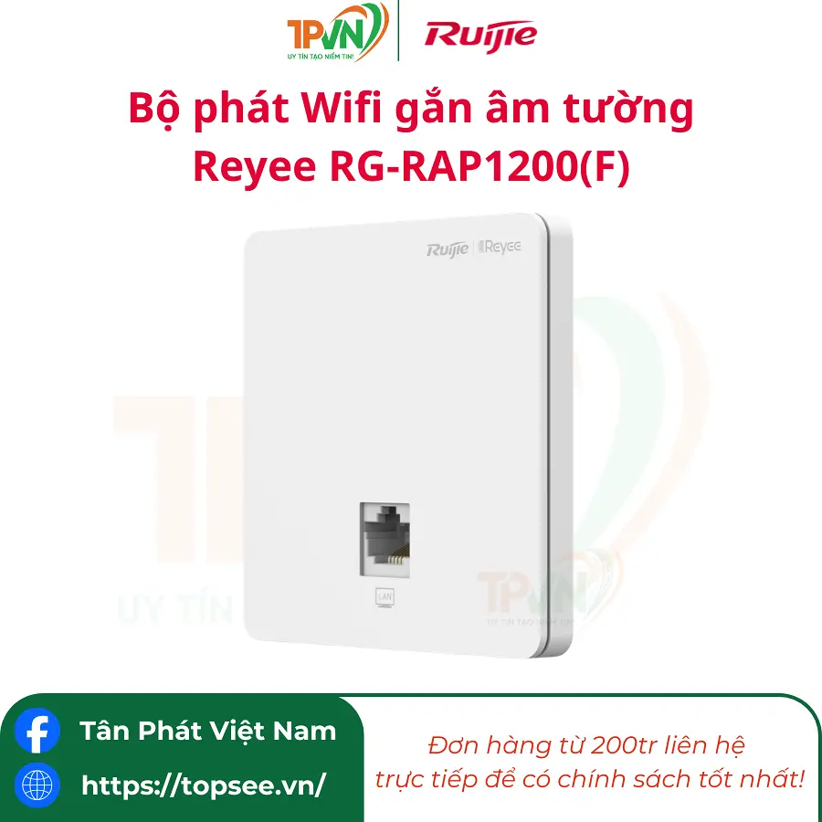 Bộ phát Wifi gắn âm tường Reyee RG-RAP1200(F)