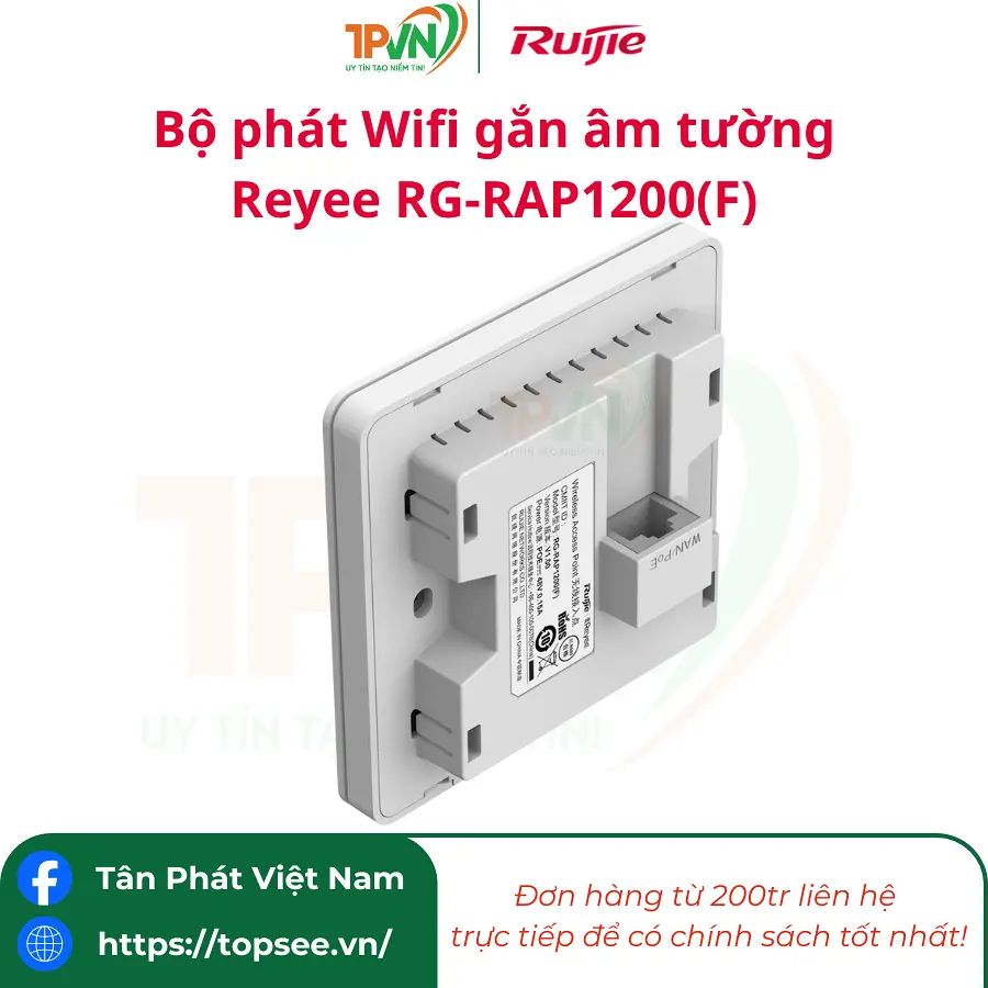 Bộ phát Wifi gắn âm tường Reyee RG-RAP1200(F) - Ảnh 5