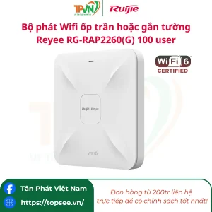 Alternative view of Bộ phát Wifi ốp trần hoặc gắn tường Reyee RG-RAP2260(G) 100 user