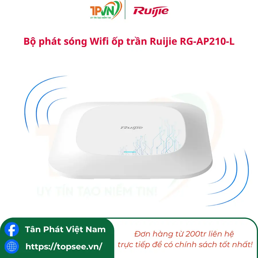 Bộ phát sóng Wifi ốp trần Ruijie RG-AP210-L - Ảnh 2