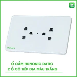 [Ổ Cắm Datic] 2 Ổ Có Tiếp Địa Màu đen/ màu trắng