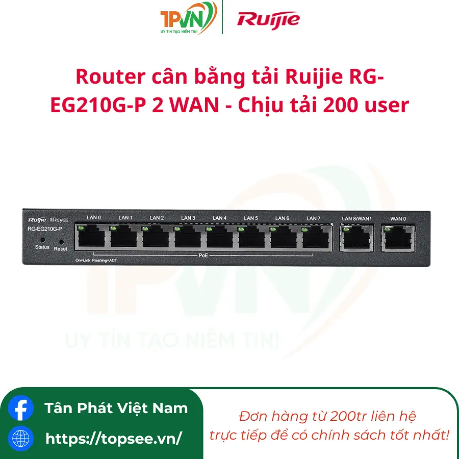 Router cân bằng tải Ruijie RG-EG210G-P 2 WAN - Chịu tải 200 user - Ảnh 3