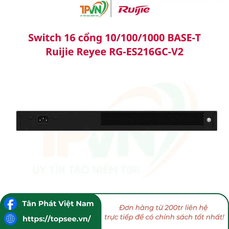 Switch 16 cổng 10/100/1000 BASE-T Ruijie Reyee RG-ES216GC-V2 - Ảnh 4