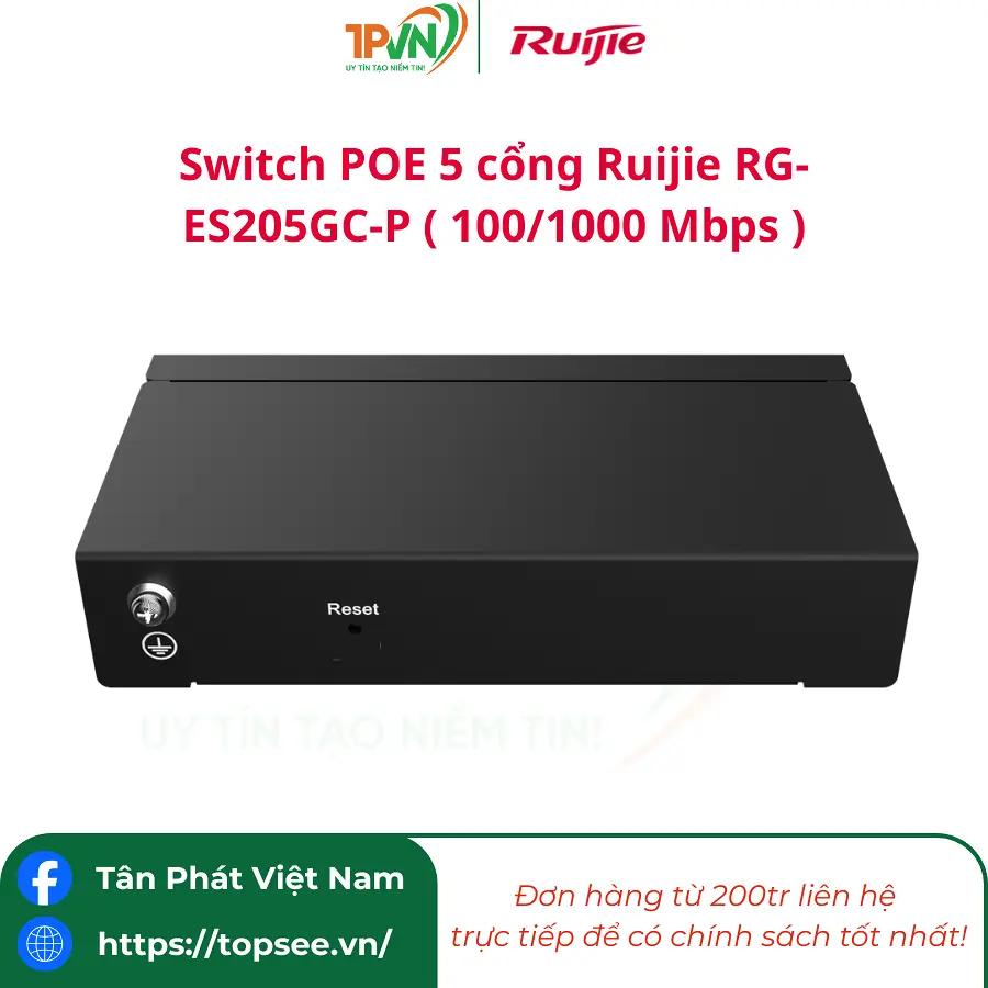 Switch POE 5 cổng Ruijie RG-ES205GC-P ( 100/1000 Mbps ) - Ảnh 5