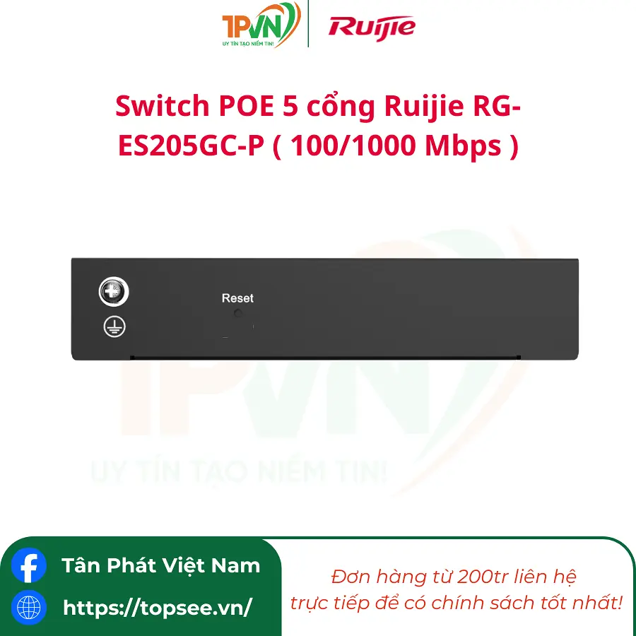 Switch POE 5 cổng Ruijie RG-ES205GC-P ( 100/1000 Mbps ) - Ảnh 4