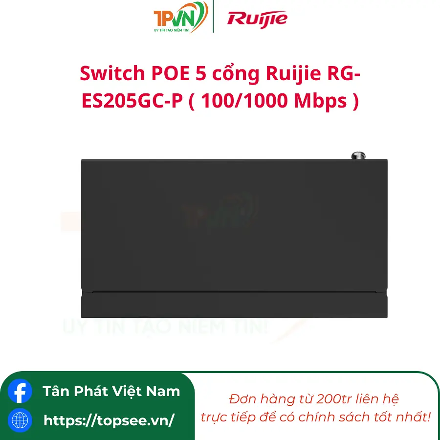 Switch POE 5 cổng Ruijie RG-ES205GC-P ( 100/1000 Mbps ) - Ảnh 3