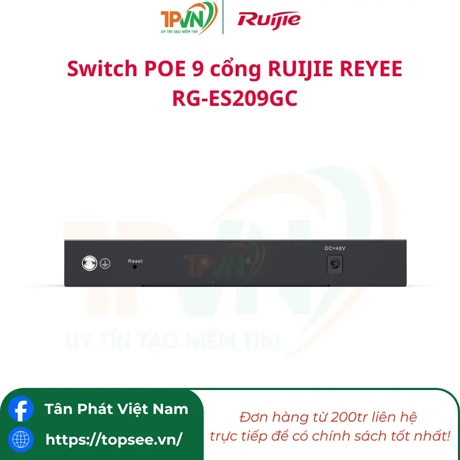 Switch POE 9 cổng RUIJIE REYEE RG-ES209GC-P (1000M) - Ảnh 3