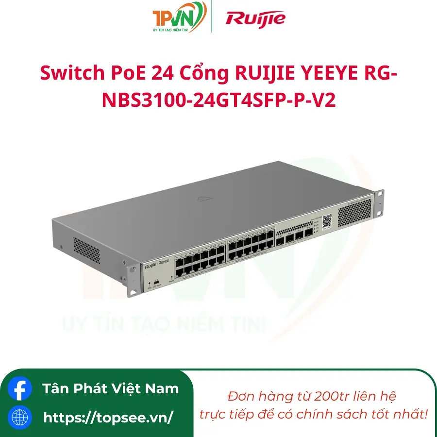 Switch PoE 24 Cổng RUIJIE YEEYE RG-NBS3100-24GT4SFP-P-V2 - Ảnh 5