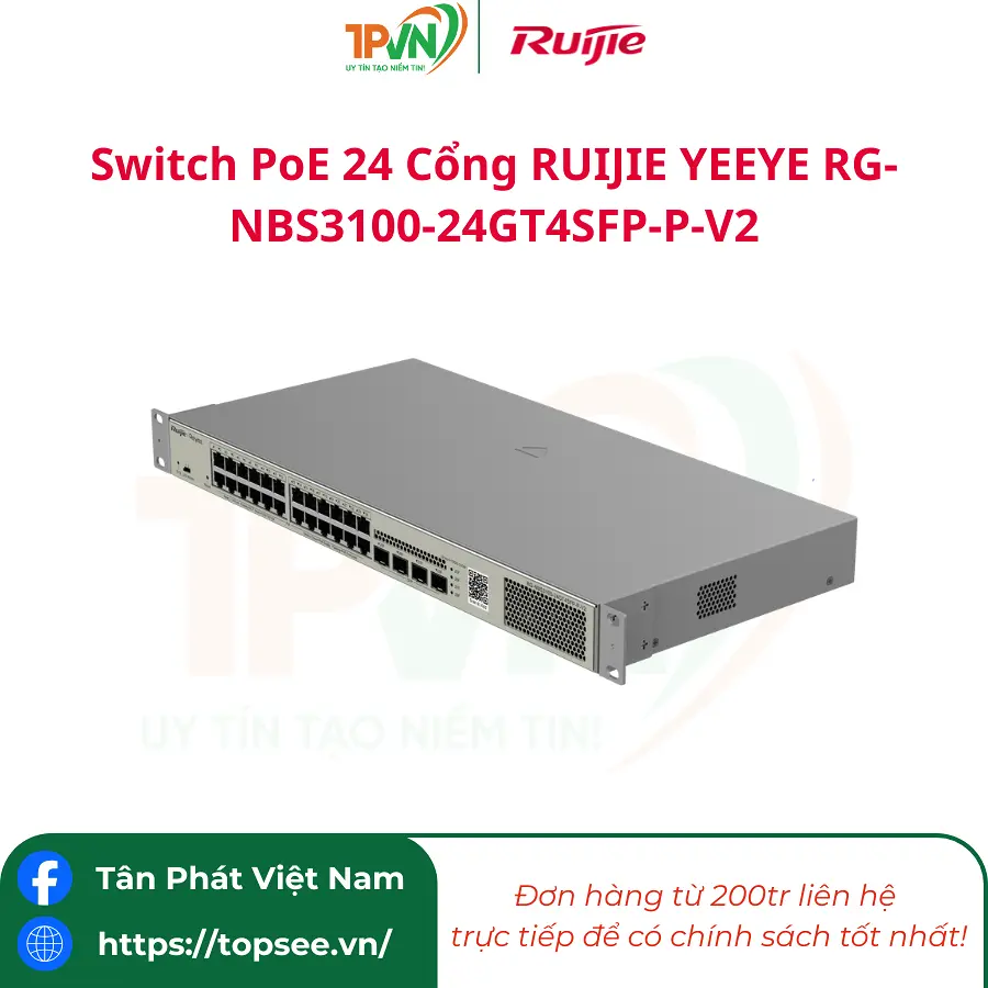 Switch PoE 24 Cổng RUIJIE YEEYE RG-NBS3100-24GT4SFP-P-V2 - Ảnh 4
