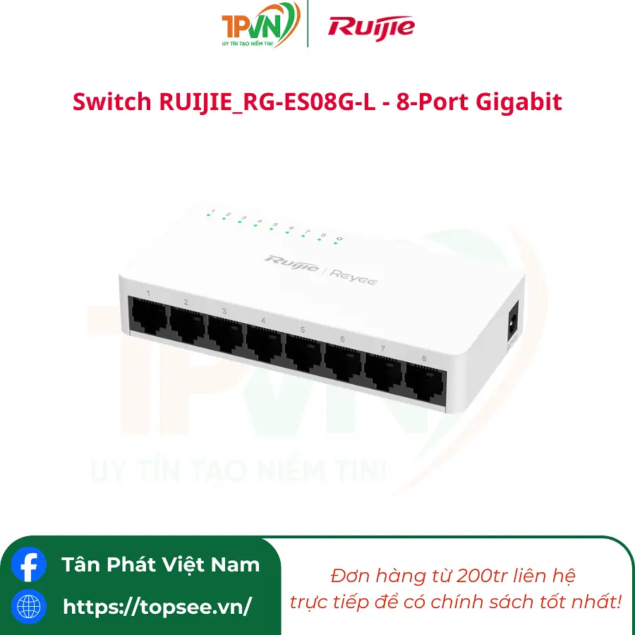 Switch RUIJIE_RG-ES08G-L - 8-Port Gigabit (Không quản lý) - Ảnh 7