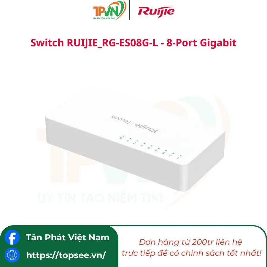 Switch RUIJIE_RG-ES08G-L - 8-Port Gigabit (Không quản lý) - Ảnh 3