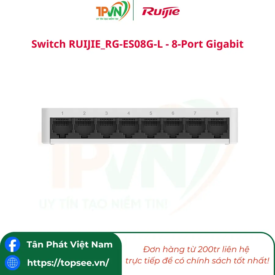 Switch RUIJIE_RG-ES08G-L - 8-Port Gigabit (Không quản lý) - Ảnh 4