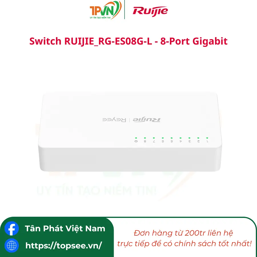 Switch RUIJIE_RG-ES08G-L - 8-Port Gigabit (Không quản lý) - Ảnh 5