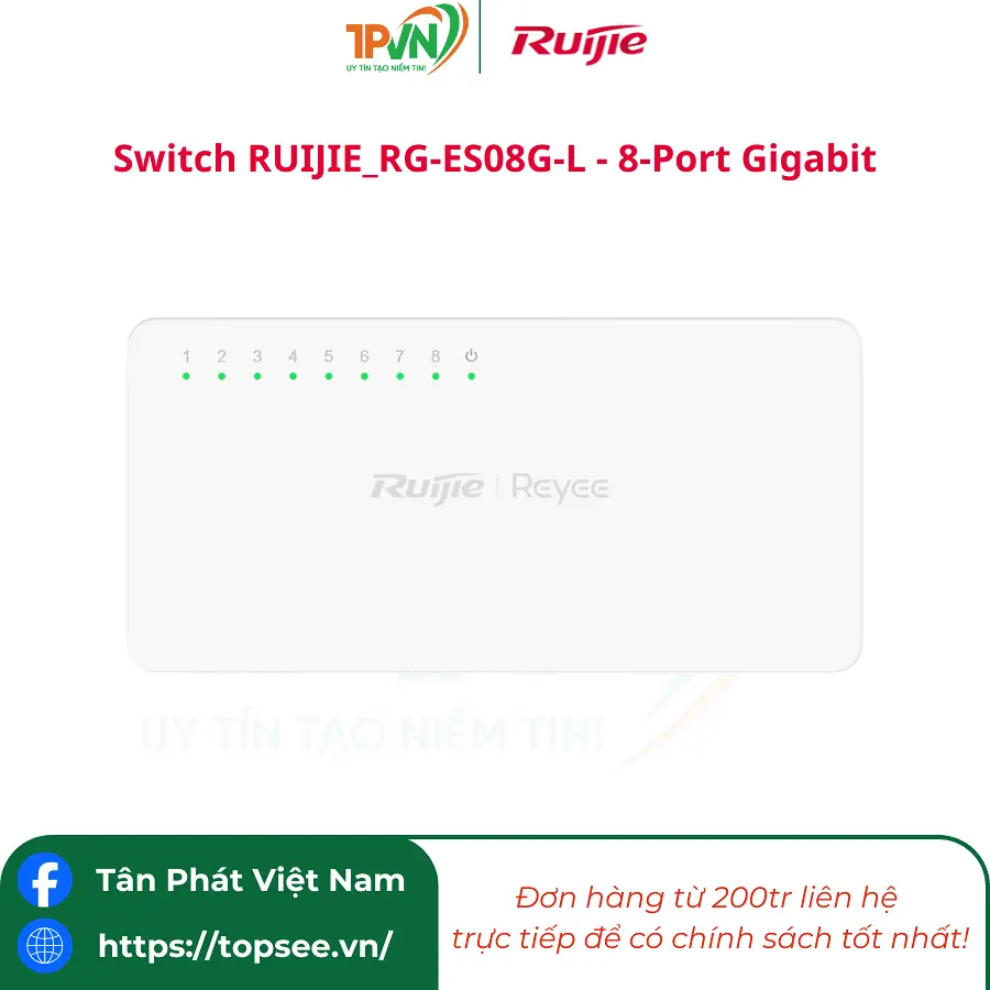 Switch RUIJIE_RG-ES08G-L - 8-Port Gigabit (Không quản lý) - Ảnh 6