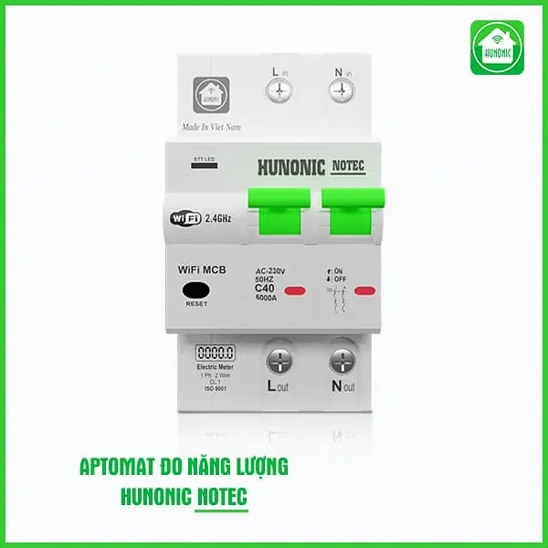 Aptomat Cầu Dao Wifi Thông Minh Đo Năng Lượng Hunonic Notec - Ảnh 4