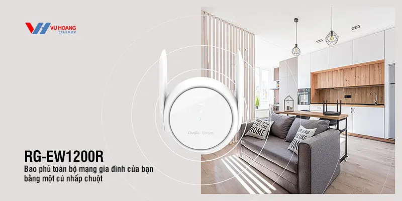 Bộ phát WiFi hỗ trợ Mesh Reyee RG-EW1200R - Ảnh 2