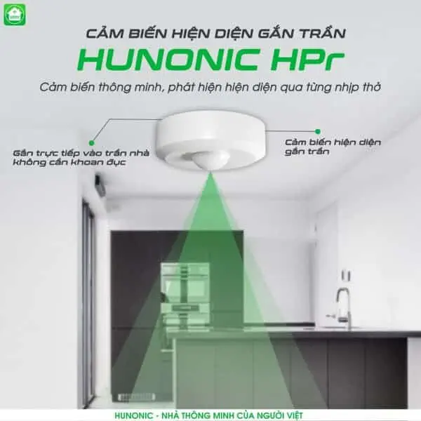 Cảm Biến Hiện Diện Wifi Ốp Trần Hunonic HPR - Ảnh 3